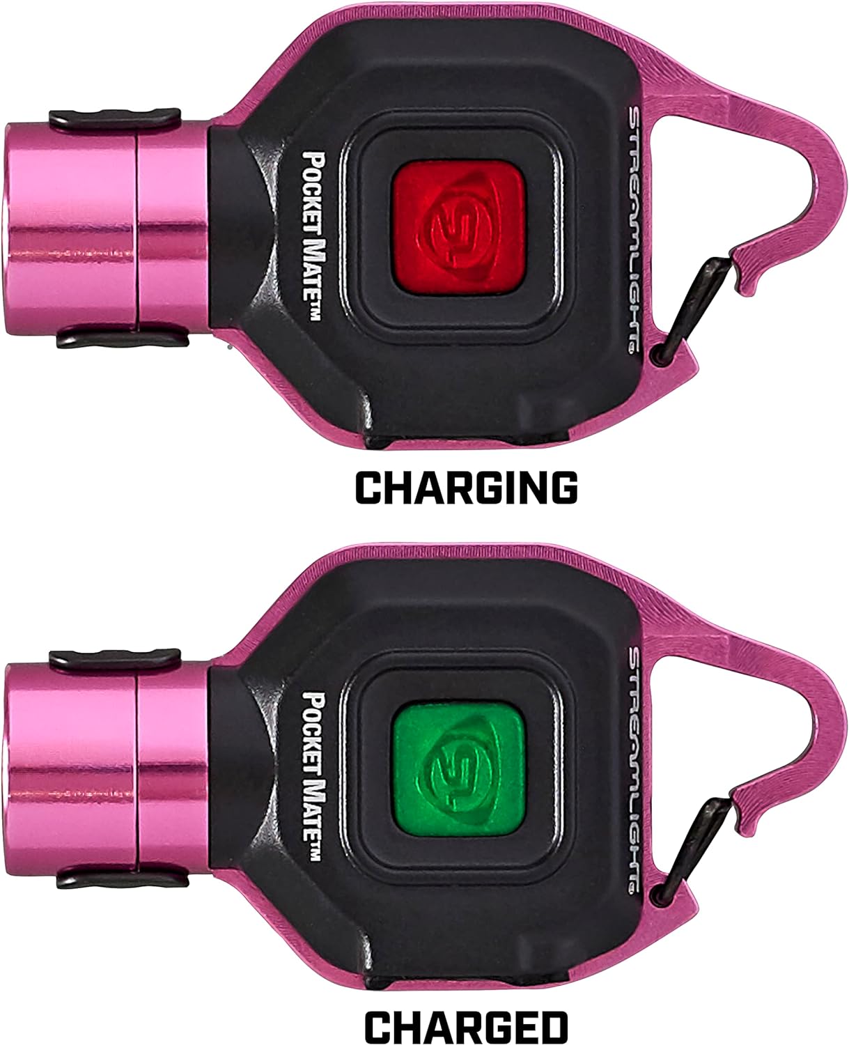 Streamlight 73303 Pocket Mate 325-Lumen Pocket Keychain/Clip-on USB Rechargeable Flashlight, Pink