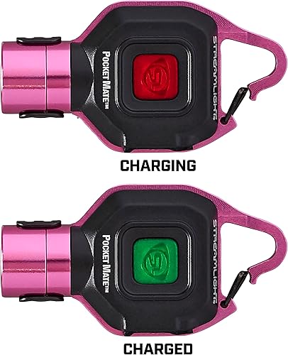Miniatura 22 de Streamlight 73301 Pocket Mate - Llavero de 325 lúmenes/linterna recargable USB con clip, color rojo
