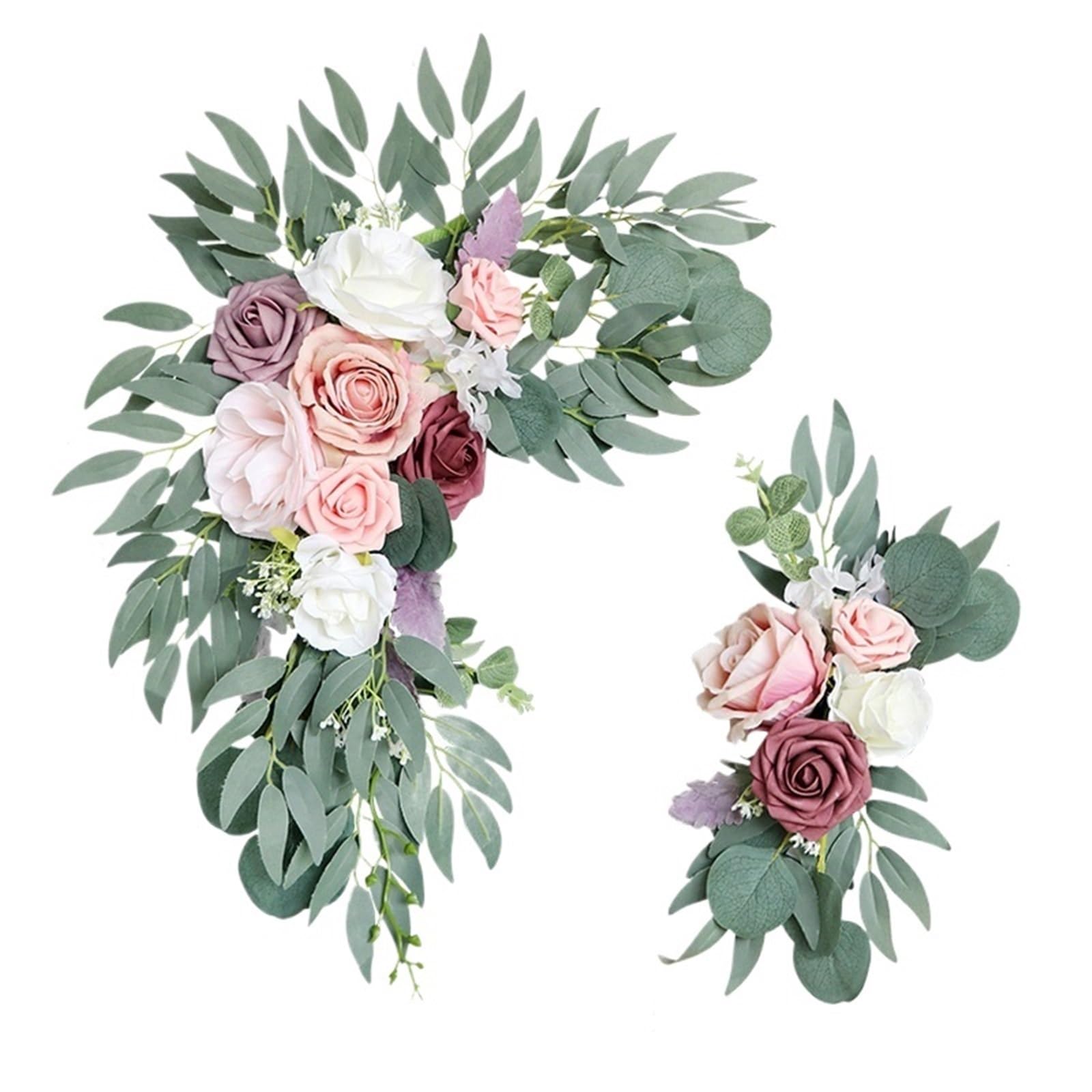 Zymjzbetic Artificial Wedding Arch Flowers Kit Artificial Wedding Arch Flowers Kit Rose Blue Garland Drapes for Decorations Welcome Sign(Color2)