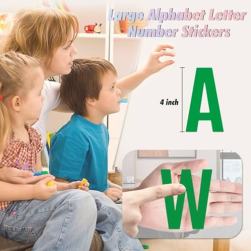 Miniatura 5 de 27 hojas, 310 piezas de calcomanías de letras grandes del alfabeto de 4 pulgadas, letras autoadhesivas y números para tablones de anuncios,