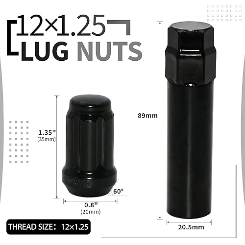 Miniatura 9 de LUJIANI Tuercas de llanta M12x1.25, tuercas cromadas para remolque con llave de enchufe de repuesto compatibles con Nissan Altima 1993-2022, Nissan