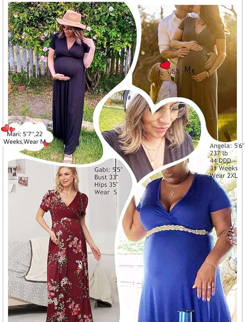 Miniatura 7 de Xpenyo - Vestido largo de maternidad casual para el embarazo la fiesta de bienvenida del bebé