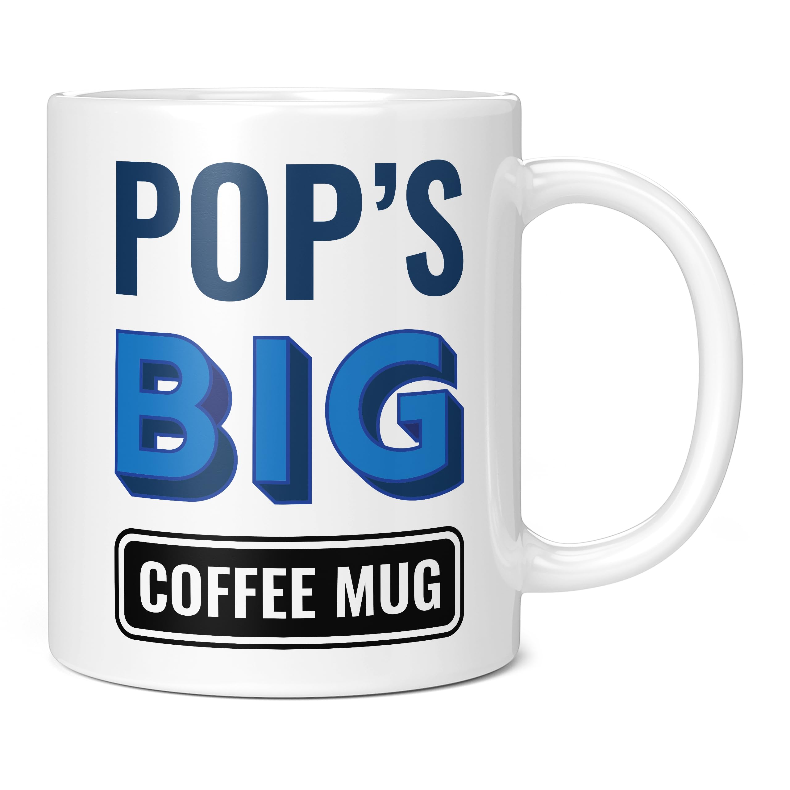 Mug Monster - Pop's Big Coffee Mug, Father's Day Gift, Birthday Present for Pop, Giant Mugs for Men, Huge Cup Hot Drinks, Oversized Coffee Cup, Extra Large Ceramic Gift