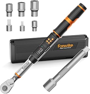 3/8" Drive Digital Torque Wrench, 5.02-99.57 Ft.lb/6.8-135 Nm, Inch Pound Torque Wrench Electronic with Buzzer & Colorful LED Indicator, Torque Wrench Set for Cars Automotive Motorcycle