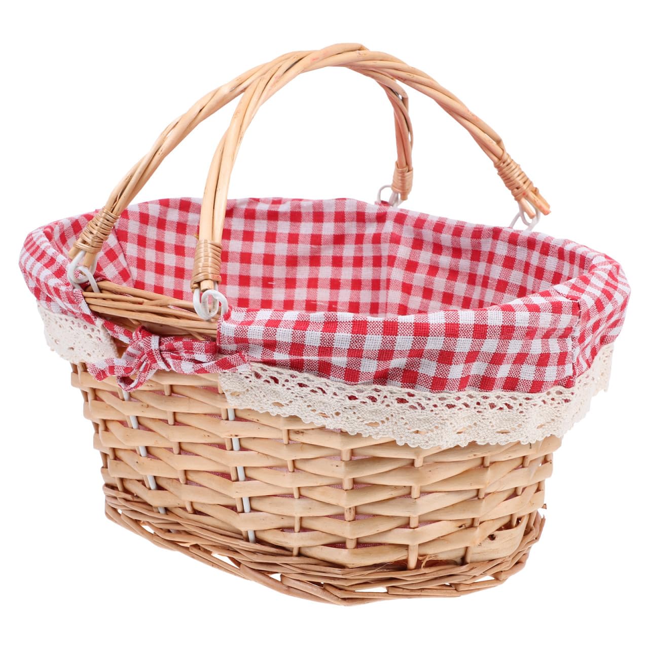 Toddmomy Cesta De Mimbre Cesta de Picnic De Compras Tejido De Caperucita De Pascua Tejida Decoraciones para El Hogar De Sauce Amantes