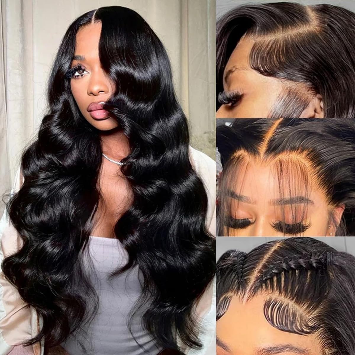 Hoisali Body Wave HD Lace Front Wigs Human Hair Pre Plucked 220% Density 13x6 Lace Front Wigs Human Hair Glueless Frontal Wigs Human Hair Pre Plucked
