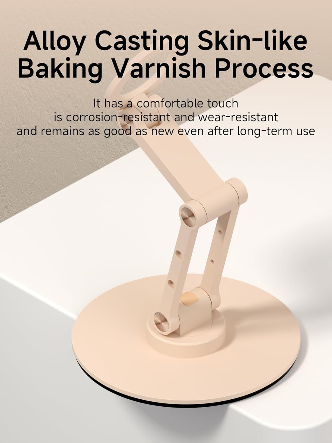 Hagibis Magnetic Phone Stand for MagSafe 360° Rotation Foldable Triaxial Aluminum Desk Phone Holder Height Adjustable for iPhone 17 16 15 Pro Max (Pink)