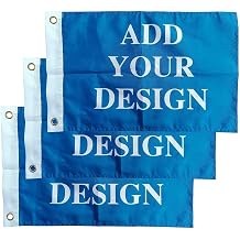 Custom 3PCS Boat Flags Personalized Small Flags for Boat Rectangular 16x24 inch