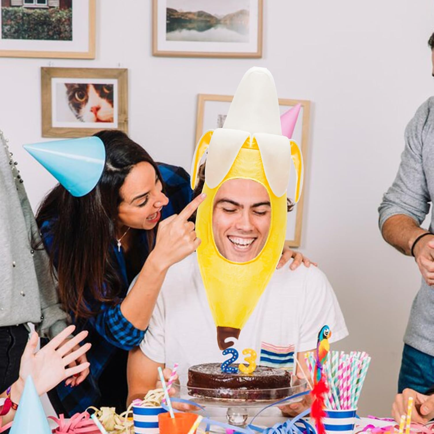 Funny Banana Hat Banana Costume Plush Fruit Costume Dress Up Cosplay Party Supplies - Image 5