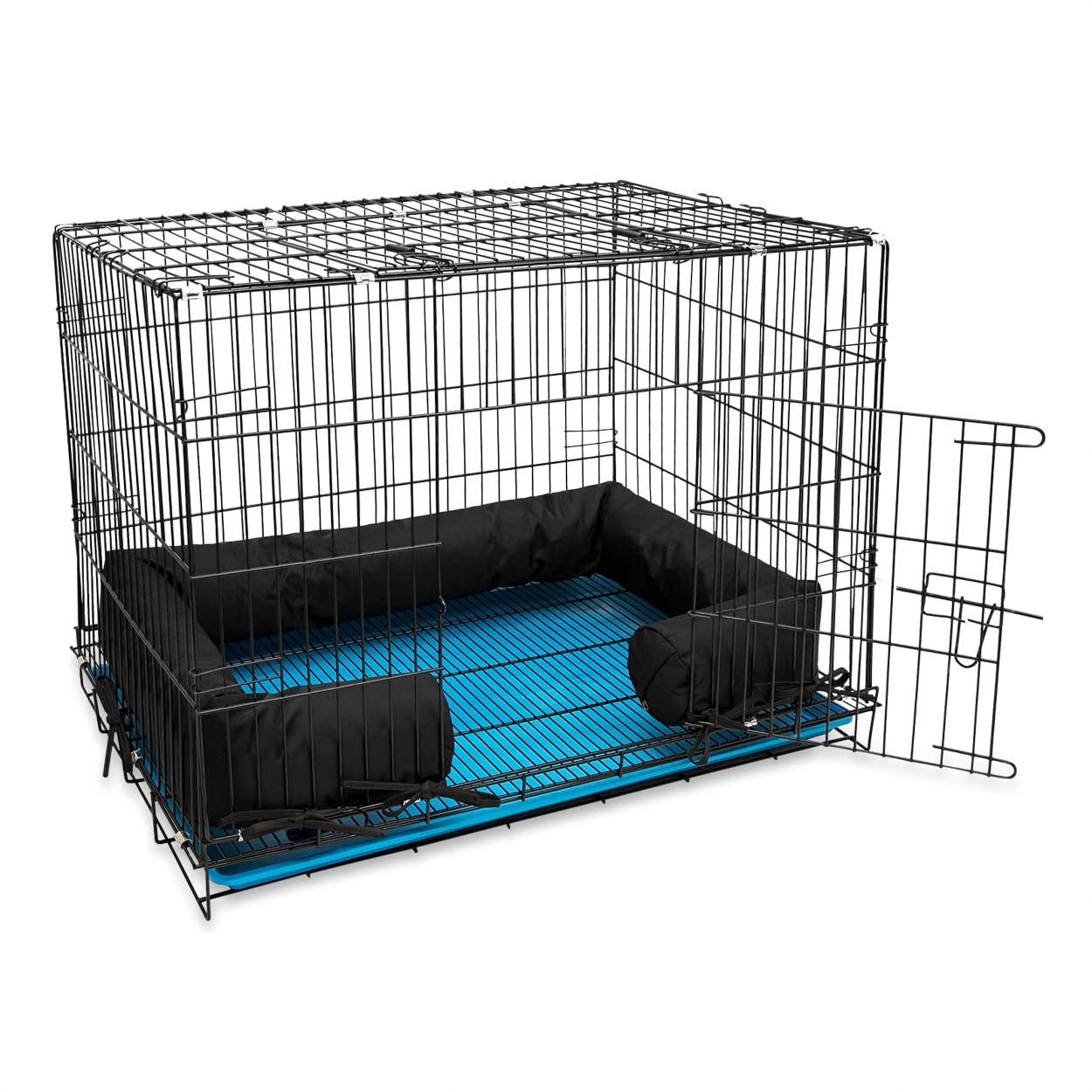 Happy Howls Dog Crate Bumper - Dog Cage- Waterproof 1100D Fabric - with Reinforced Ties & Durable Zippers - Fits Front or Side Door Puppy Kennels -