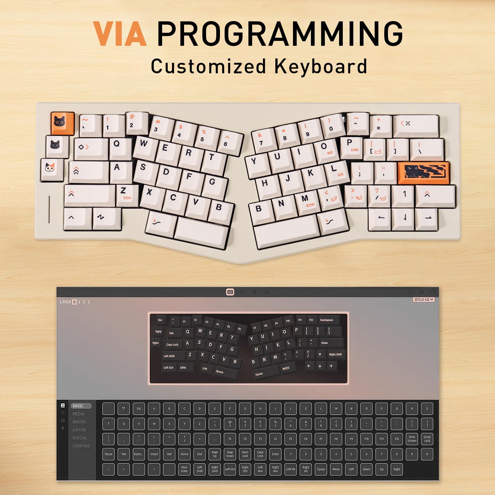 Amazon.com: WEIKAV A67 Alice Mechanical Keyboard, Alice-Layout VIA