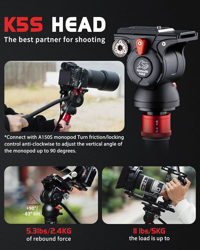 Amazon.com : IFOOTAGE 71”Video Monopod with Fluid Head