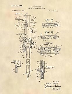 Patent Prints - Dial Caliper Patent Art - Engineer Wall Art - Patent Art Poster (8.5 x 11) - 475