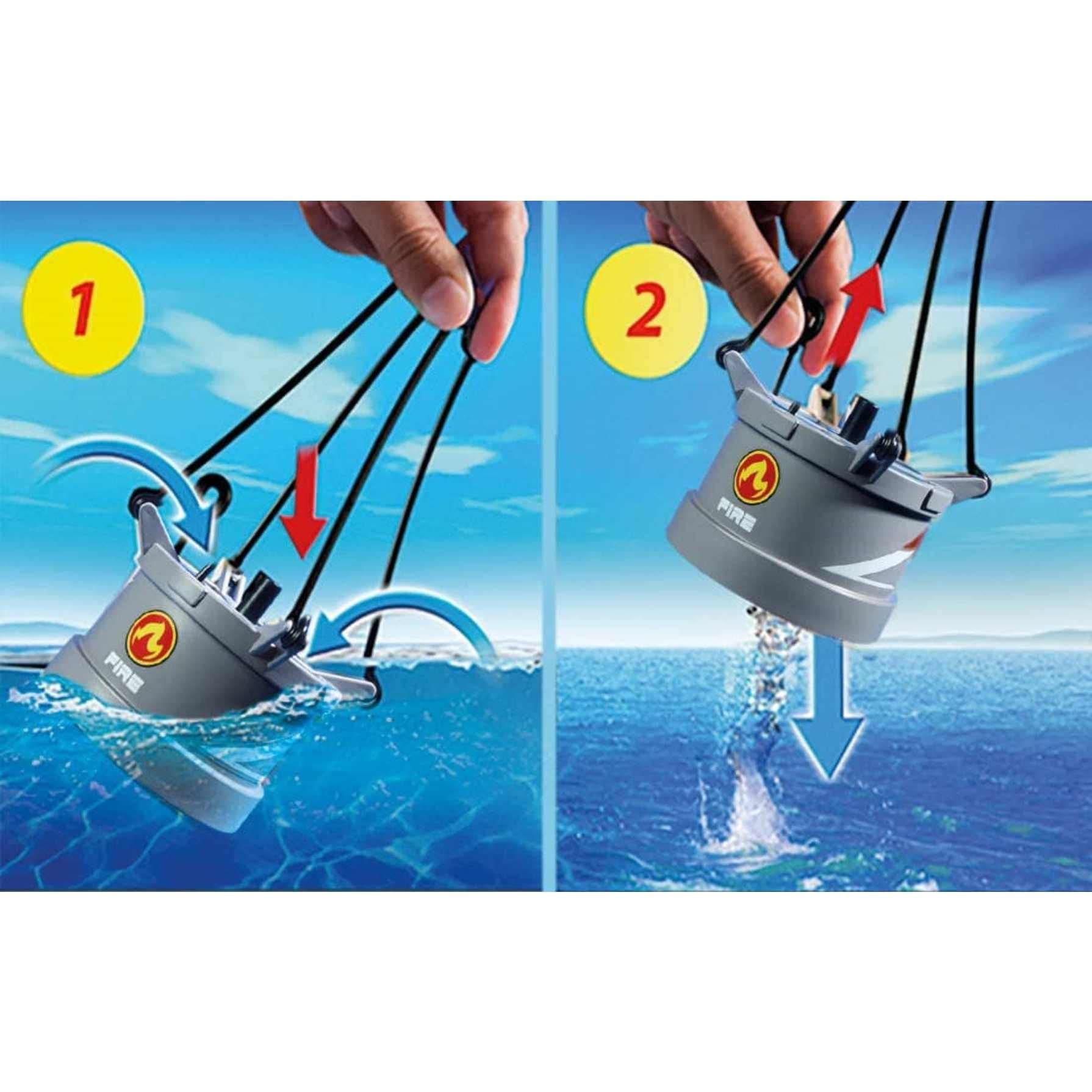 PLAYMOBIL City Action 70335, Missione antincendio con Elicottero e gommone, dai 4 Anni