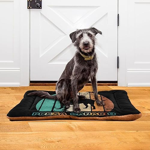 Vista 6 de Presa-Canario-Vintage-Sunset-Pattern Washable Small Medium Dog Beds for Small Dogs, Warm Dog Crate Bed with Non-Slip Bottom for Dog Crate
