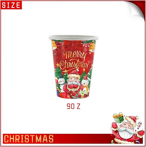 Miniatura 5 de Knownyou Cubertería de Papá Noel, suministros desechables para fiesta de Navidad, plato, taza, servilleta, mantel, cubiertos, vajilla de decoración