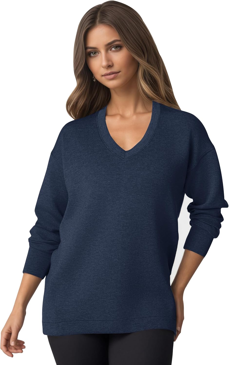 COCOMARTS Womens V Neck Sweatshirts Long Sleeve Casual Shirts Pullover Comfy Tunic Tops 2025 Fall Fashion Outfits Clothes - Image 4