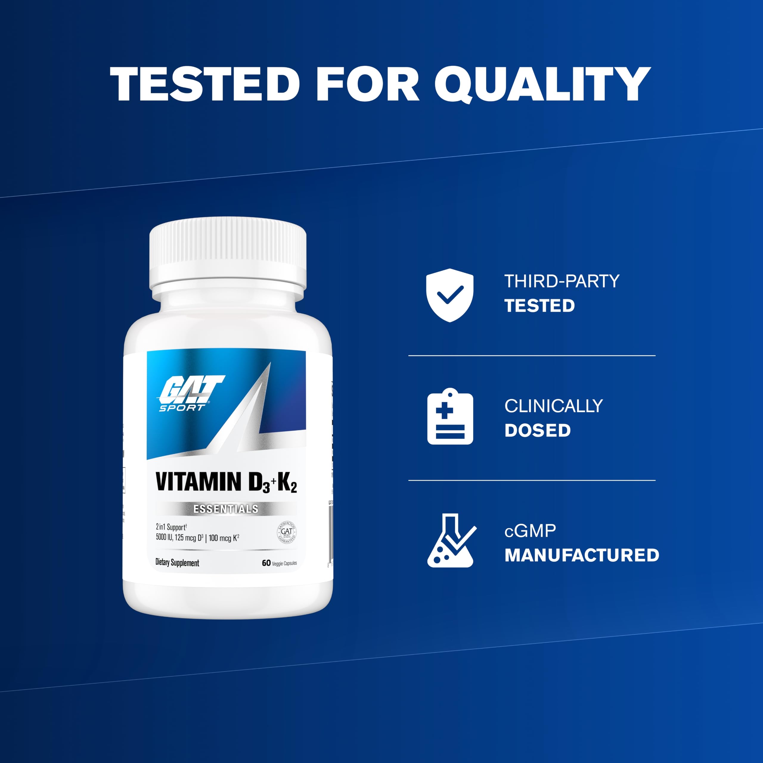 GAT SPORT Vitamin D3 & K12, 60 Veggie Capsules (60 Servings) — Amazon image 4