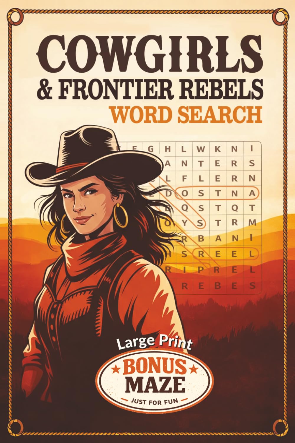 Cowgirls & Frontier Rebels Word Search: Large Print Word Search Puzzles for Women, Cowgirls, Frontier Rebels & Wild West Legends