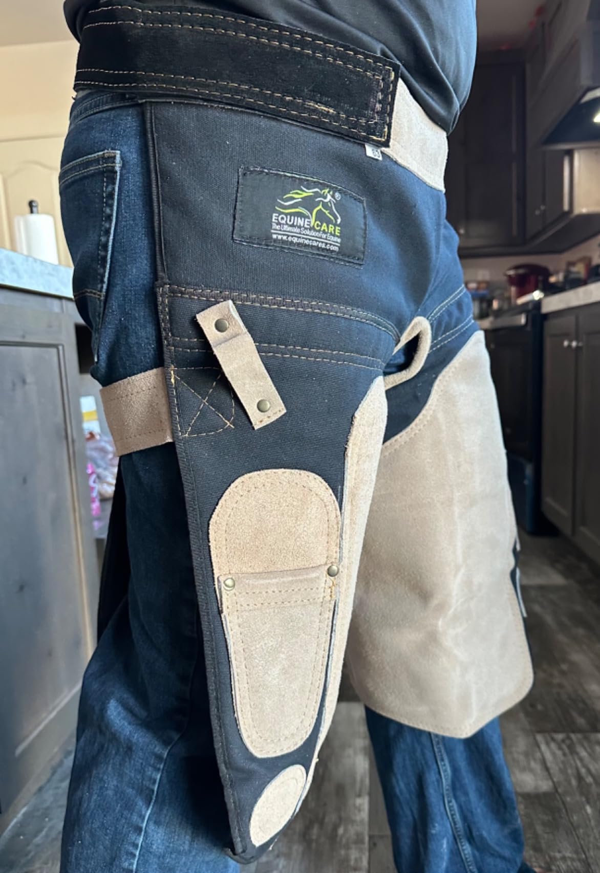 EQUESTRIAN STORE Hufschmied-Schürze – 65 Cm, Echtes Wildleder, Verstellbar, Für Männer & Frauen