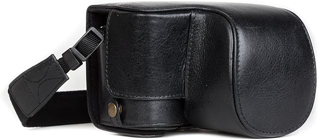 MegaGear Ever Ready Genuine Leather Camera Case compatible with Sony Alpha A6500 (16-50 mm)