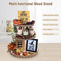 Vista 6 de Soporte para cupcakes de 3 niveles, bandeja escalonada de madera, soporte rústico para cupcakes para fiesta/boda/cumpleaños/baby