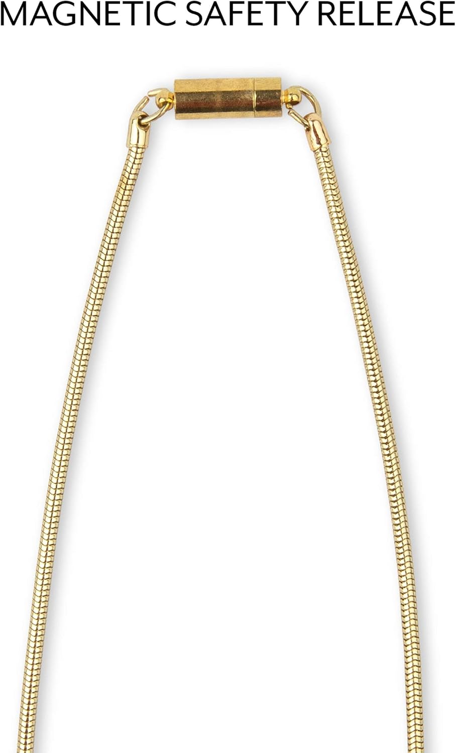 WEDDINGSTAR Gold Metal Face Mask Holder Neck Strap with Glasses Adapters