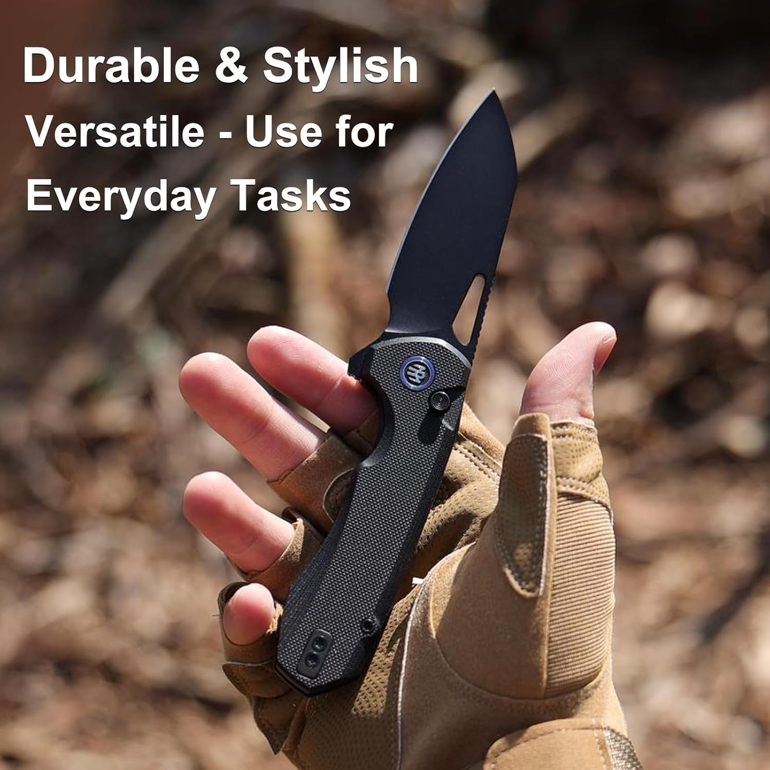 REMETTE RT-CAMEL Folding Pocket Knife, Button Liner Lock - 3.1" D2 Steel Blade, Green G10 Handle EDC Knife with Reversible Pocket Clip, Sharp Knife for Hiking Camping, Men & Women - RTB1