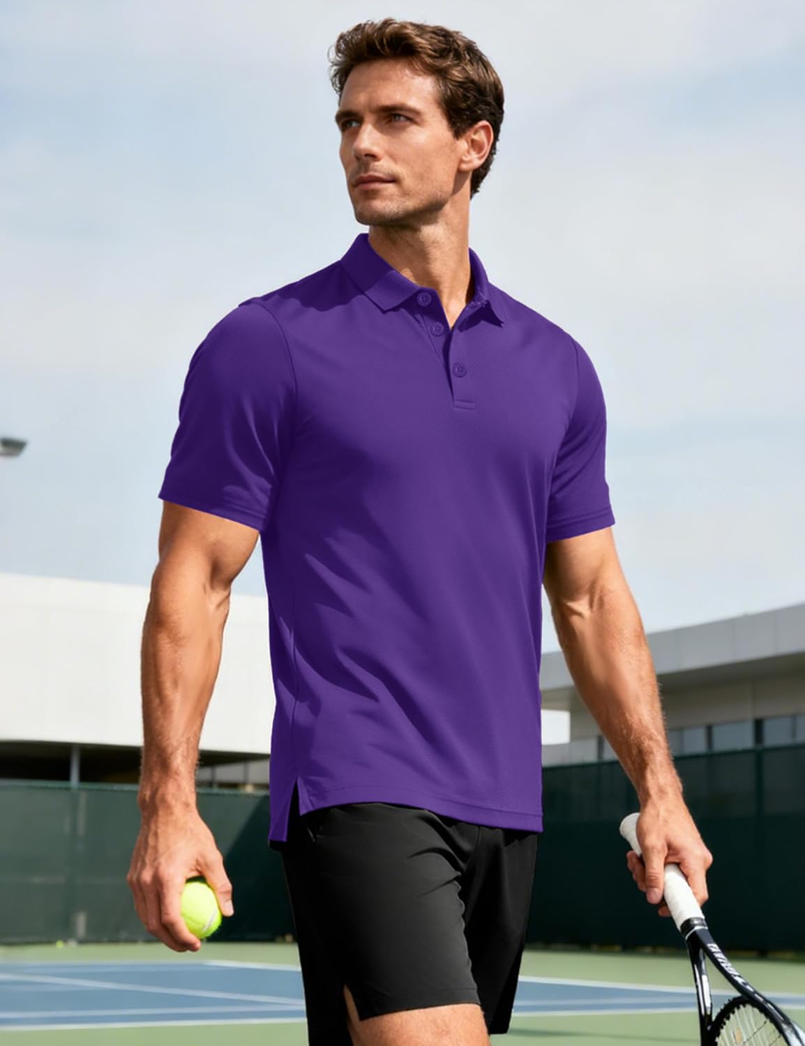 MAGCOMSEN Mens Polo Shirts Short Sleeve Moisture Wicking Performance Collared Shirt Athletic Casual Golf Polos - Image 3