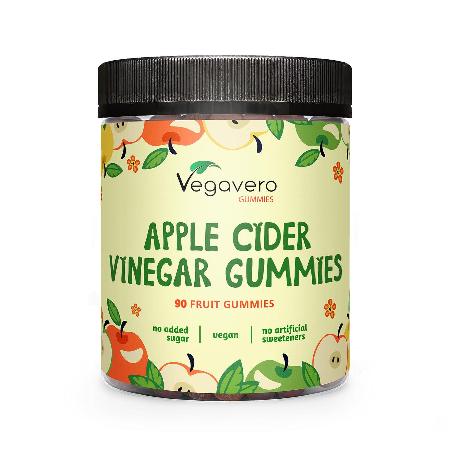Vegavero Gominolas Vinagre de Sidra de Manzana 450mg Keto ACV Gummies Sin Azúcar Vegano