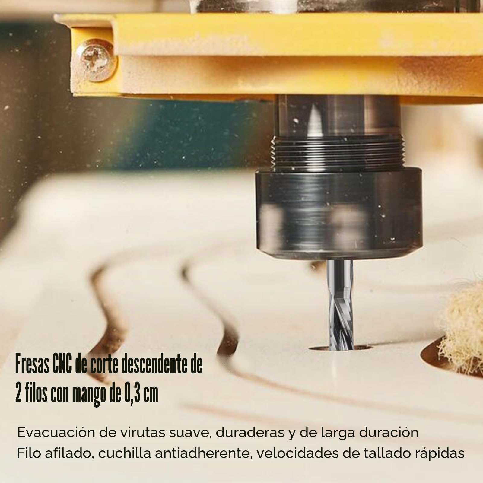 Juego de 5 brocas de corte descendente de 3.175mm de pulgada en espiral CNC para fresadora de carburo de tungsteno