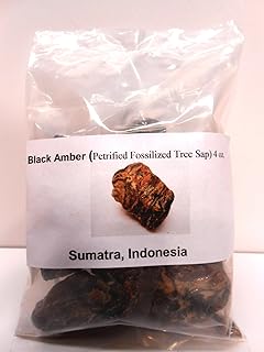 Black Amber-Genuine Petrified fossilized Tree sap from Sumatra, Indonesia 4 oz