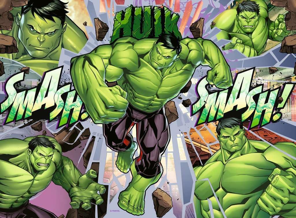 Ravensburger - Jigsaw Puzzles XXL Marvel Hulk | Puzzle 6 Years Or Over | Gift Child 6 Years Or Over 100 Pieces | Puzzles Children 36 X 49 Cm | Ravensburger Puzzle