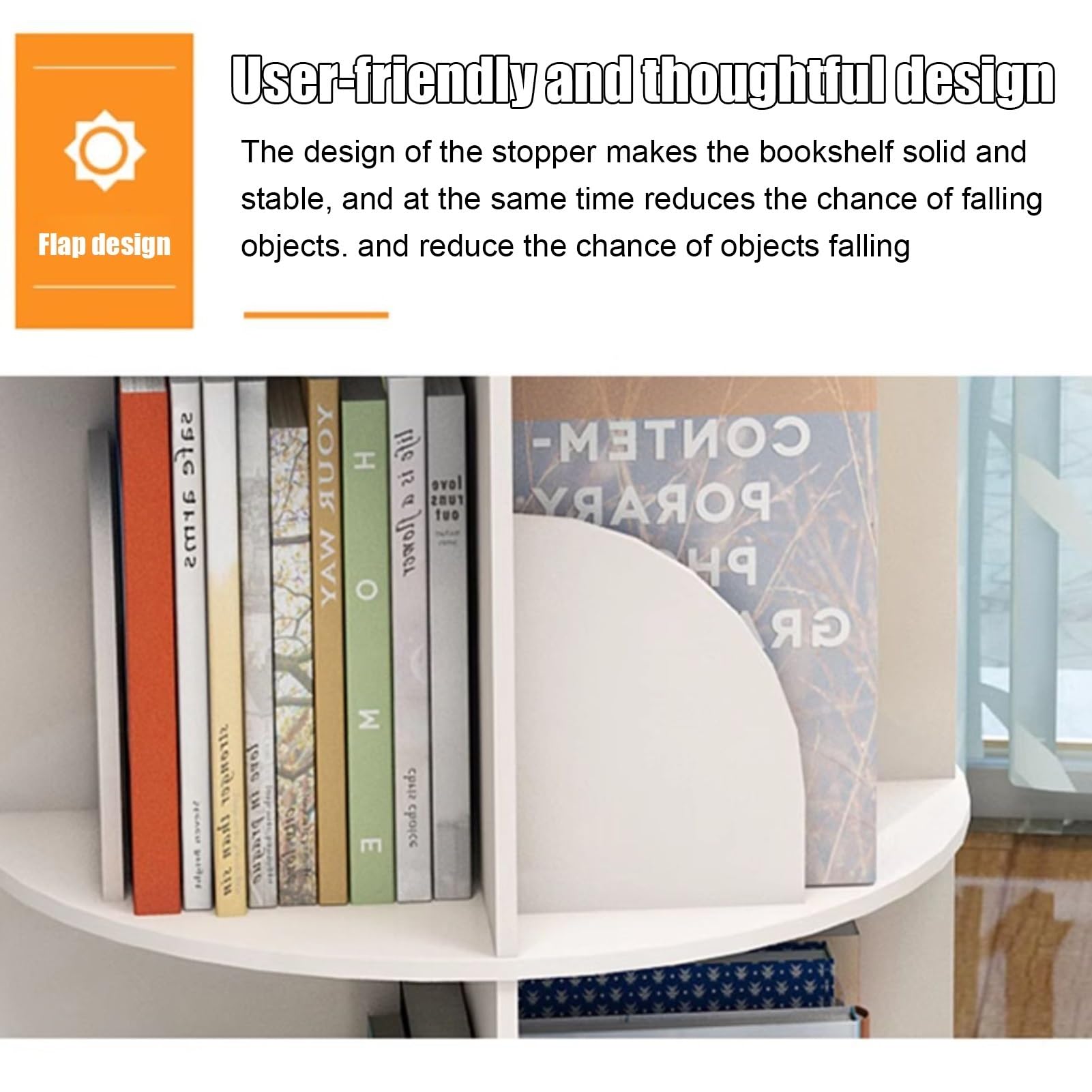 Libreria girevole scaffale rotante a 360° con 3/4/5/6 ripiani scaffale da terra per riporre libri organizzatore di scaffali impilabili vetrina per camera da letto soggiorno(bianca,40*190cm)