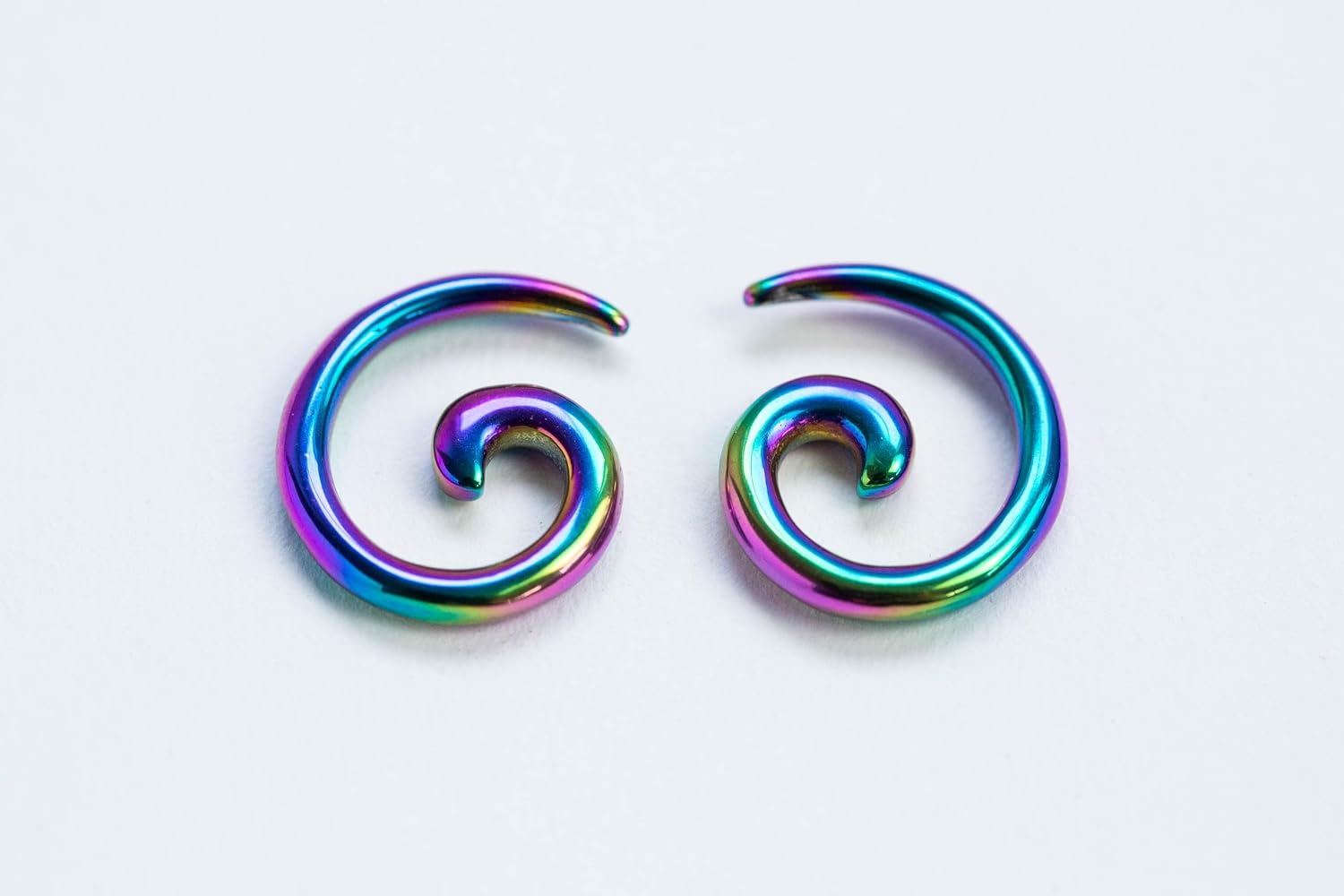 Pierced Owl Stainless Steel Spiral Tapers, Sold as a Pair
