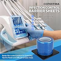 Vista 2 de 1 rollo (1200 hojas) película de barrera dental 4x6 por Vastmed Cinta de barrera de película de barrera para tatuaje médico dental - azul