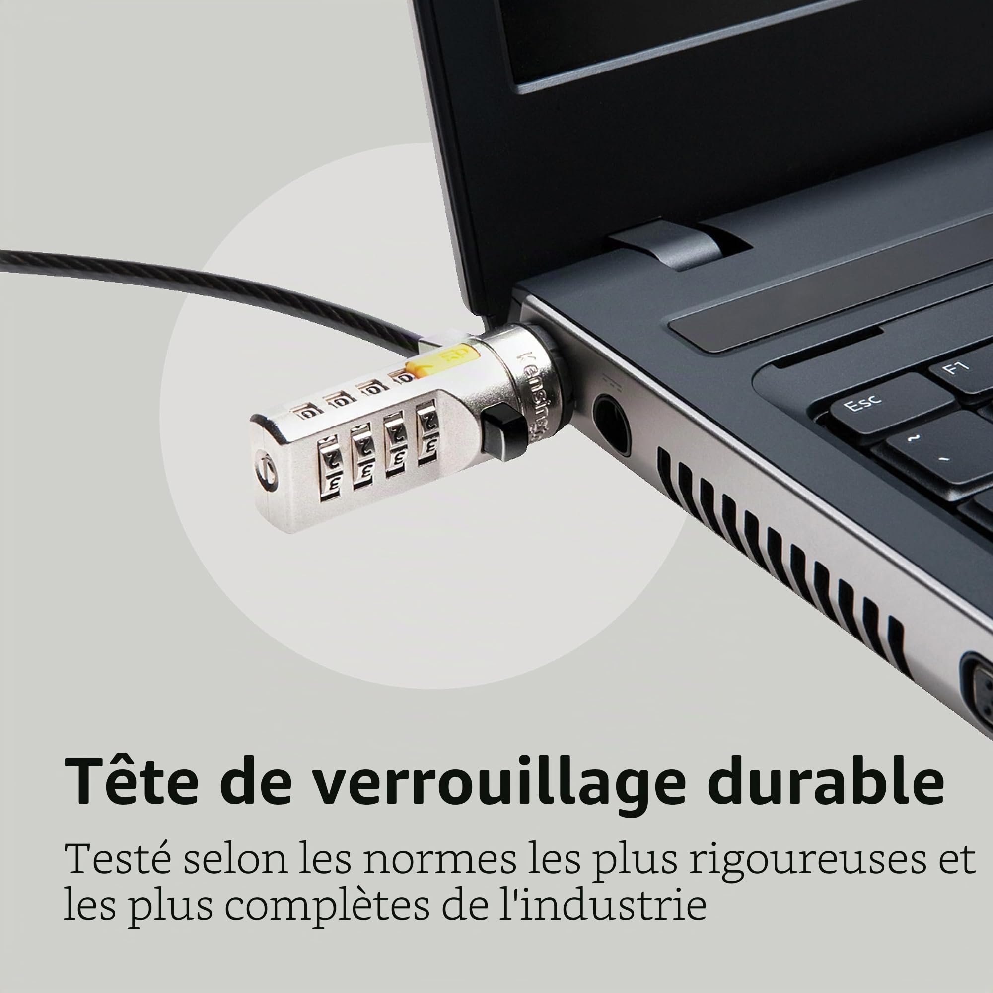 Kensington Câble antivol à combinaison pour ordinateurs portables et autres appareils (K64673AM)
