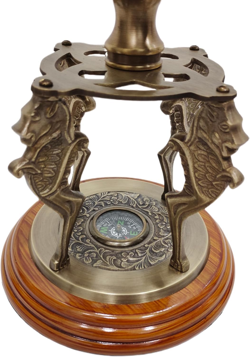 Nautical Vintage Solid Brass Zodiac Globe Sphere Vintage Armillary Compass Globe Astrolabe On Wooden Base Nautical Decor Gift