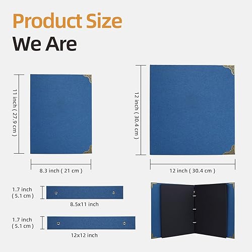 Miniatura 3 de Vienrose Kit de álbum de fotos para álbumes de recortes de bricolaje con bolígrafos, cintas y calcomanías, 60 páginas, tapa dura, 12 x 12 pulgadas,