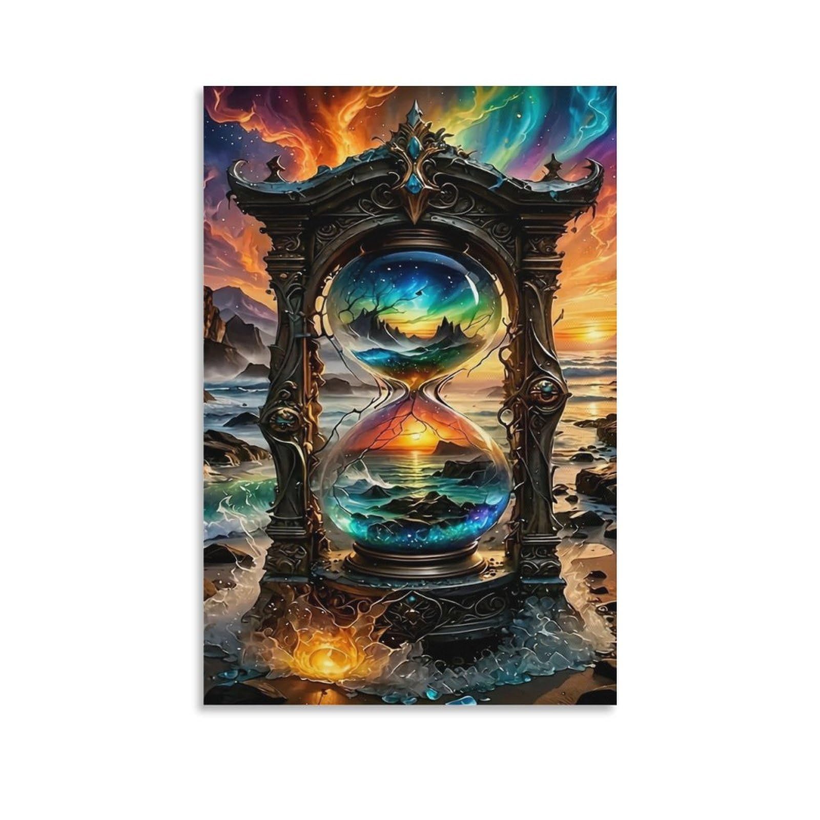 DHBANEIOK Fantasy Hourglass Art Poster Artwork Canvas Prints Picture Modern Wall Art Picture Wall Hanging for Bathroom Wall Decor 08x12inch(20x30cm)