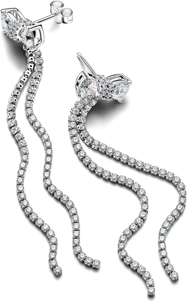 Orecchini A Goccia In Argento Sterling 925, Forma Libera Con - Foto 8