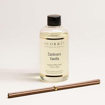 COCORRINA Reed Diffuser Refill - Cashmere Vanilla 6.7 Fl.oz Reed Diffuser Refill with 8 Sticks