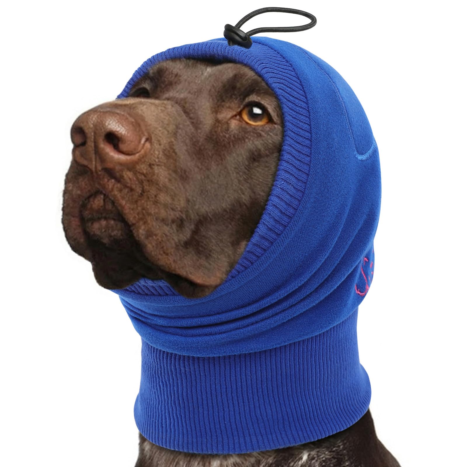 SUNFURA No Shake Ear Wraps for Dogs, Adjustable Dog Ear Cover with SoundProof Pads, Anxiety Relief Pet Ear Muffs Noise Protection Dog Calming Hoodie for Hematoma, Grooming, Fireworks, Thunder, Blue M — view 8