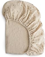 Vista 28 de mushie Sábana bajera ajustable de muselina extra suave 192 hilos 28 x 52 pulgadas (rubor)