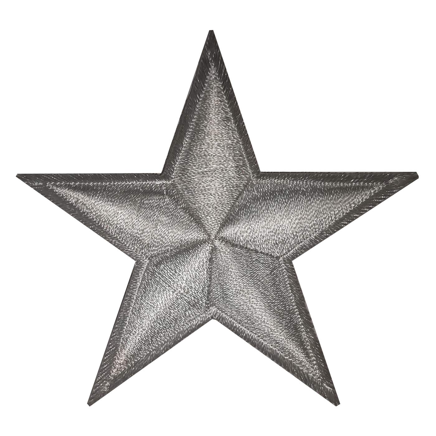 RoxxTox Sew-On/Iron-On Patch 9 x 9 cm Star Design grey