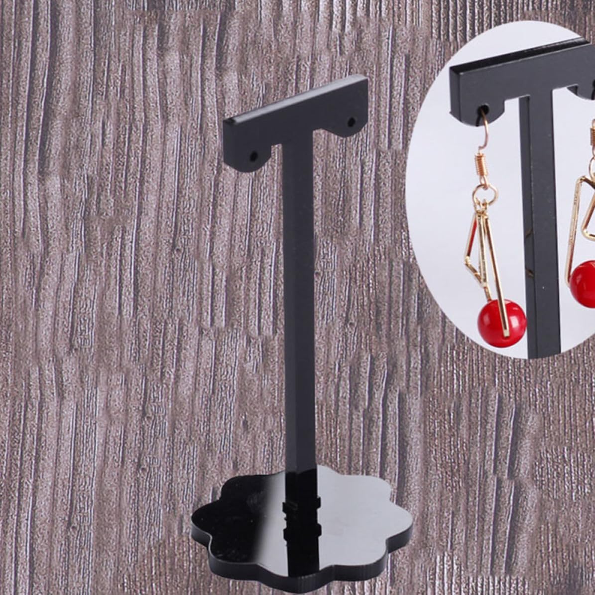 VALICLUD Acrylic T Shape Earrings Jewelry Holder Set Display Rack 3pcs image 3