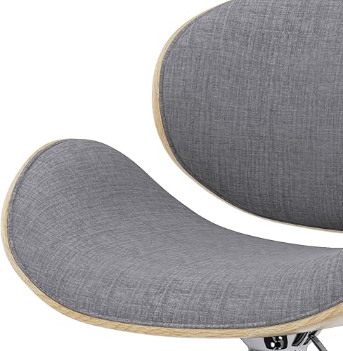 Miniatura 61 de SIMPLIHOME Marana - Taburete de bar giratorio ajustable – Silla tapizada de metal de 33 pulgadas de altura de asiento en piel sintética vegana