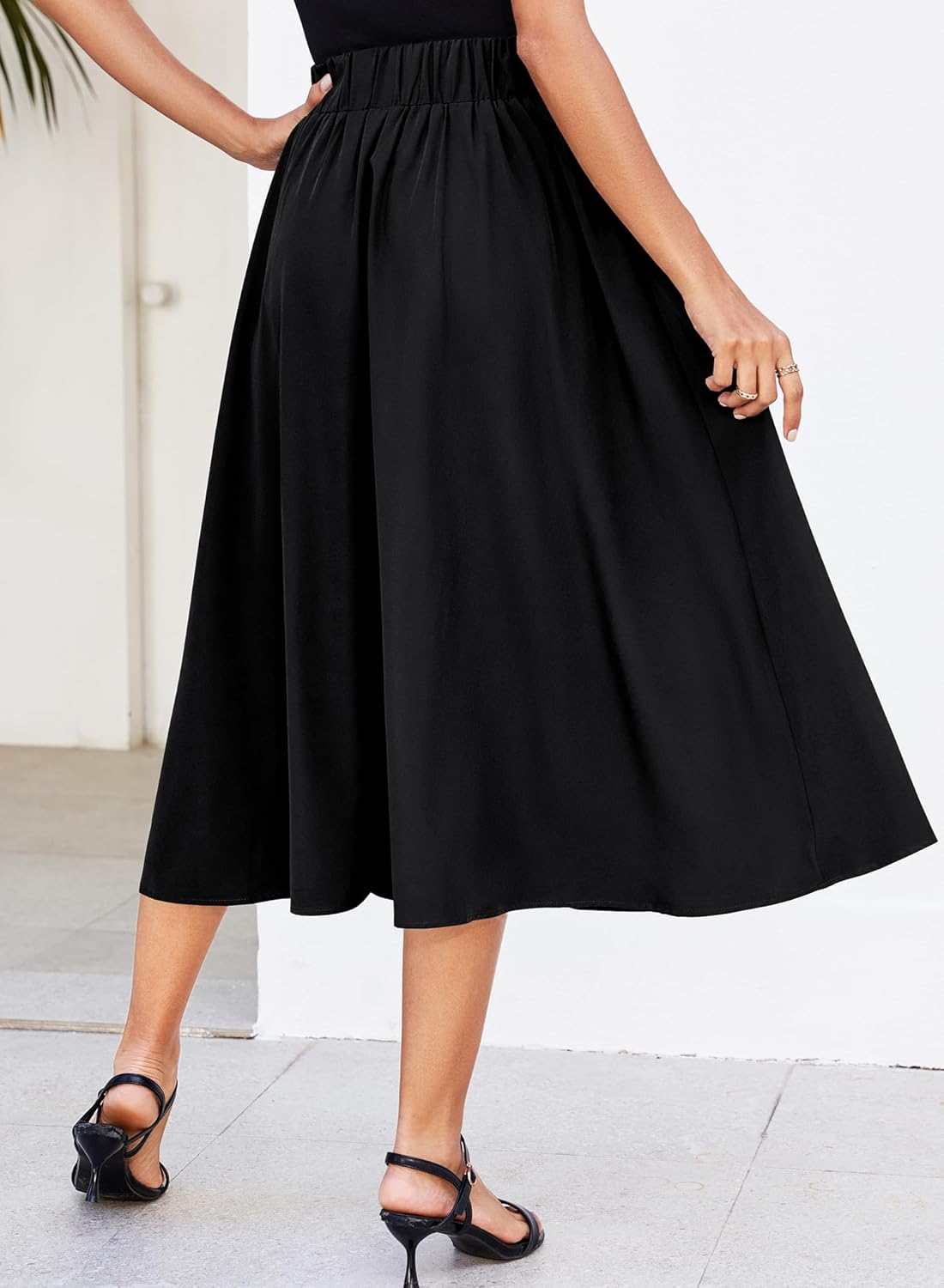 Skirts for Women Midi Length 2026 Summer Vintage A-line Long Pleated Skirt - Image 2
