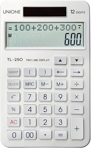 Calculadora LCD grande, negocio de escritorio de doble potencia, escuela secundaria, UNIONE CX-950 (blanco)