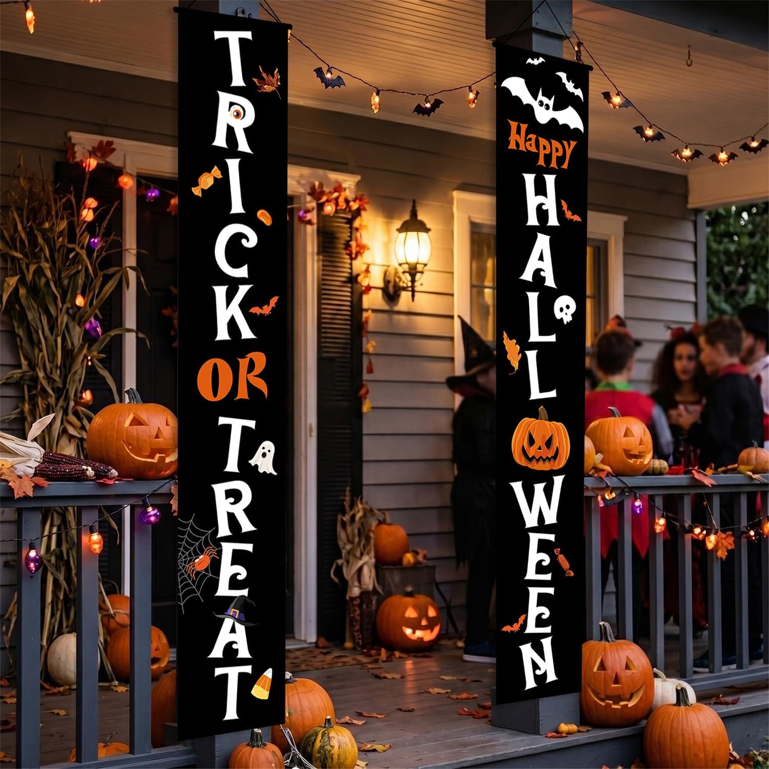 Halloween TRICK OR TREAT and HALLOWEEN Door Banner 71" x 12"